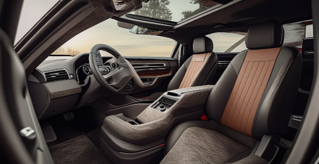 What materials are commonly used in high-end car interiors