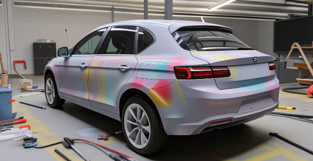 What is the process of painting a car with a custom color or design